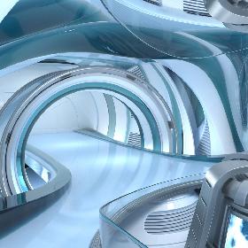 3D Sci-Fi Futuristic Energy Generator Room